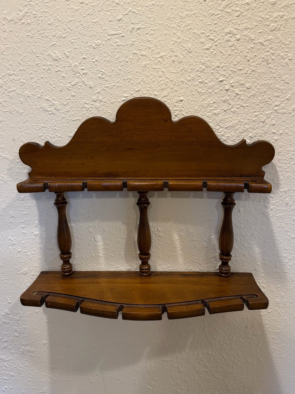 Vintage Solid Wood Wall Mounted Spoon Rack Country Kitchen Display Cottagecore